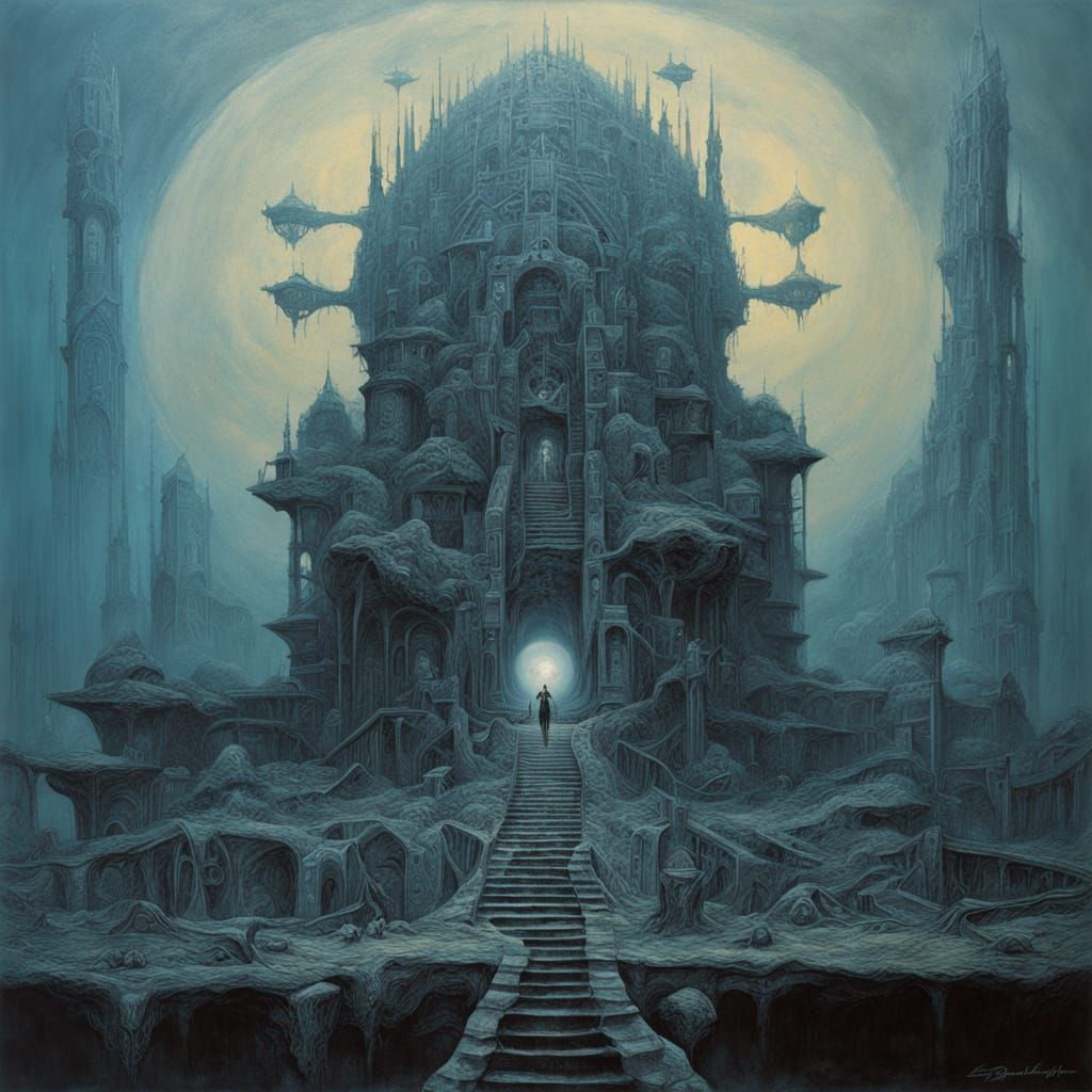 Regal Asian Woman Reigns from Futuristic Throne