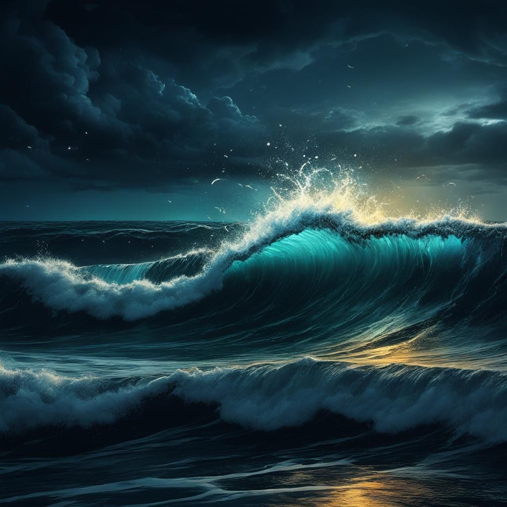 Dramatic Night Ocean Storm in Ultra HD