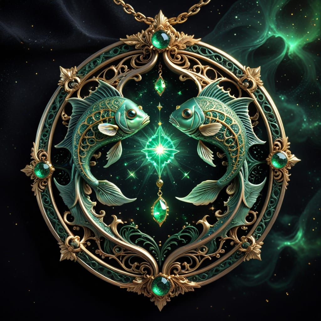 pendant with Pisces zodiac