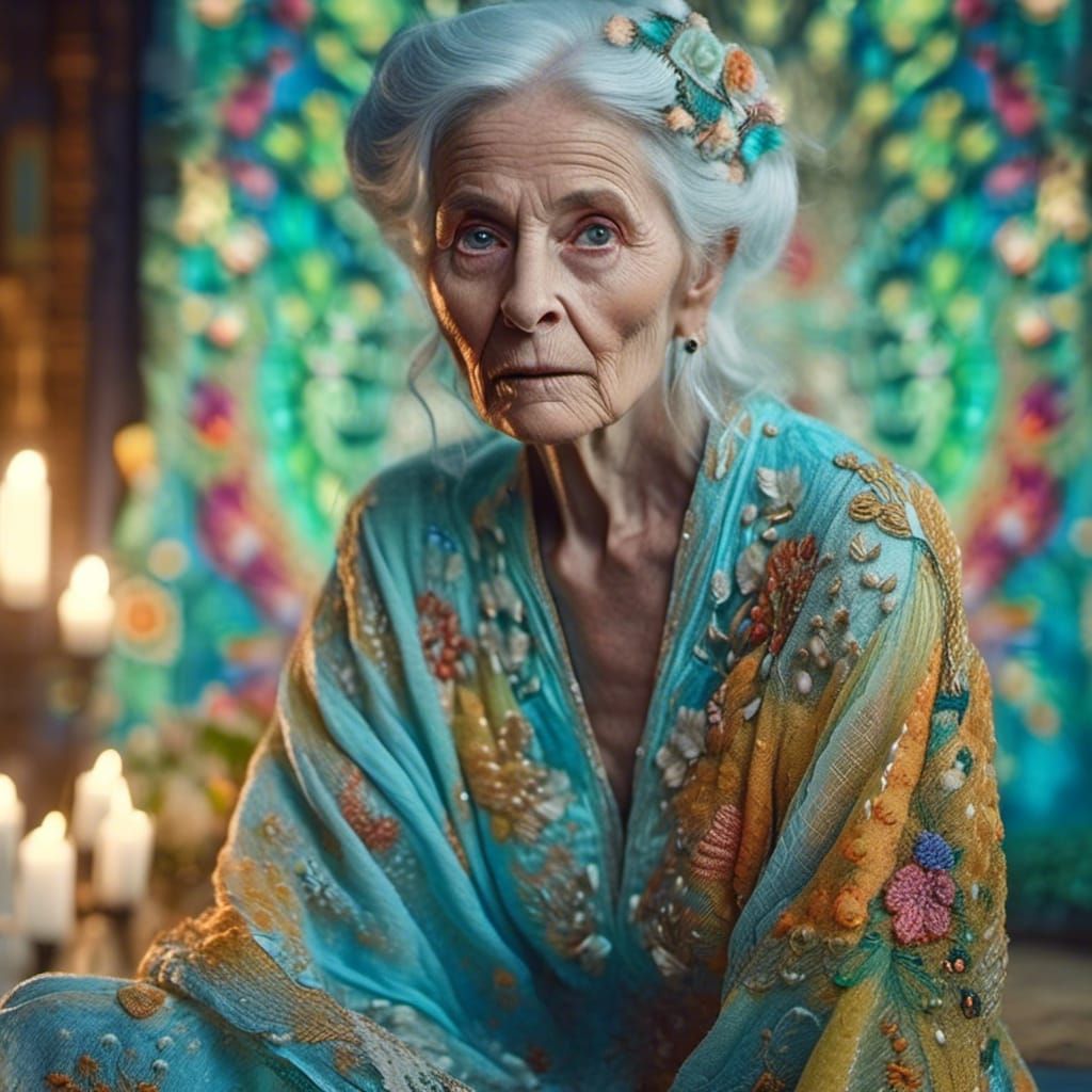 Vogue 2099: Serene Influencer in Hyperreality