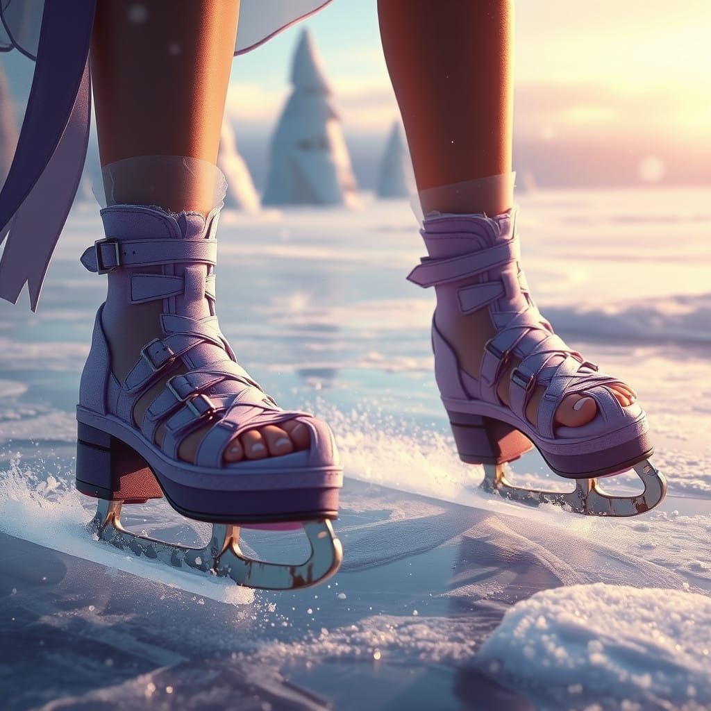 Enchanted Ice Skater in Lavender Platform Sandals