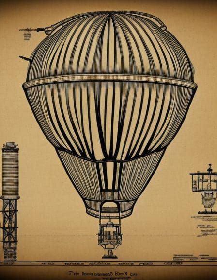 Steampunk Hot Air Balloon Blueprint