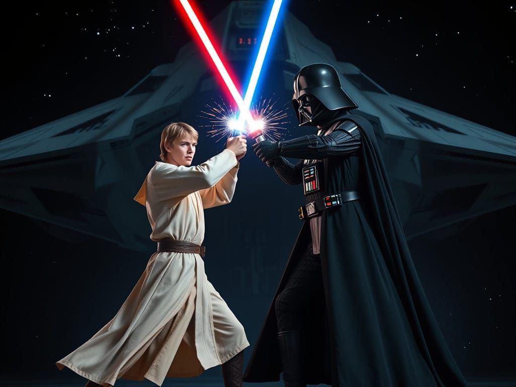 Jedi Masters Engage in Epic Lightsaber Duel