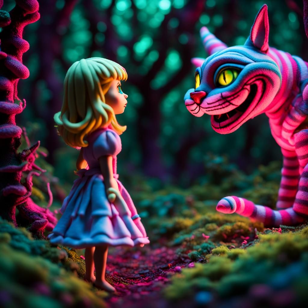 Alice and Cheshire Cat: Psychedelic Stop Motion