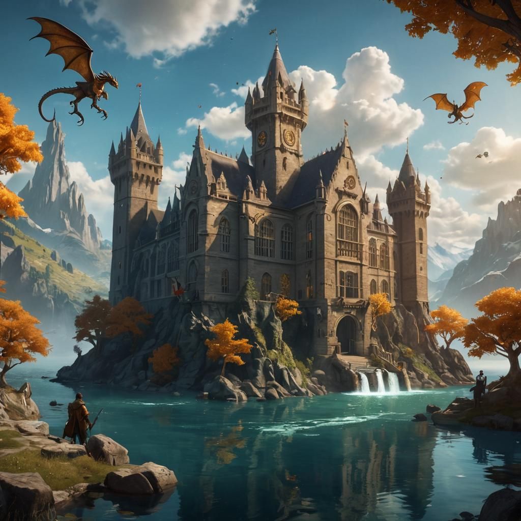Fantasy School with Dragons: Concept Art