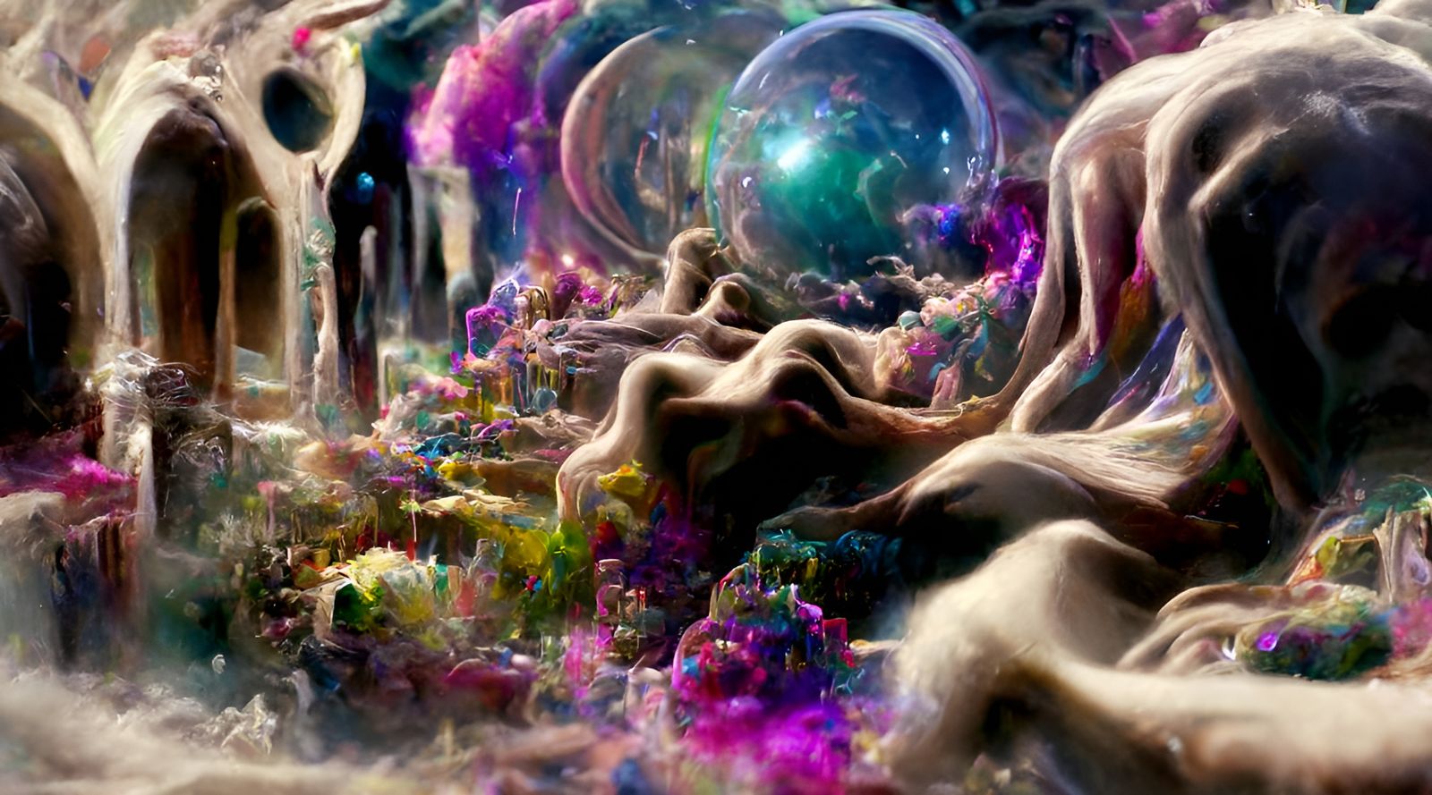 Cosmic Beginning: Psychedelic Surrealism in Space and Time