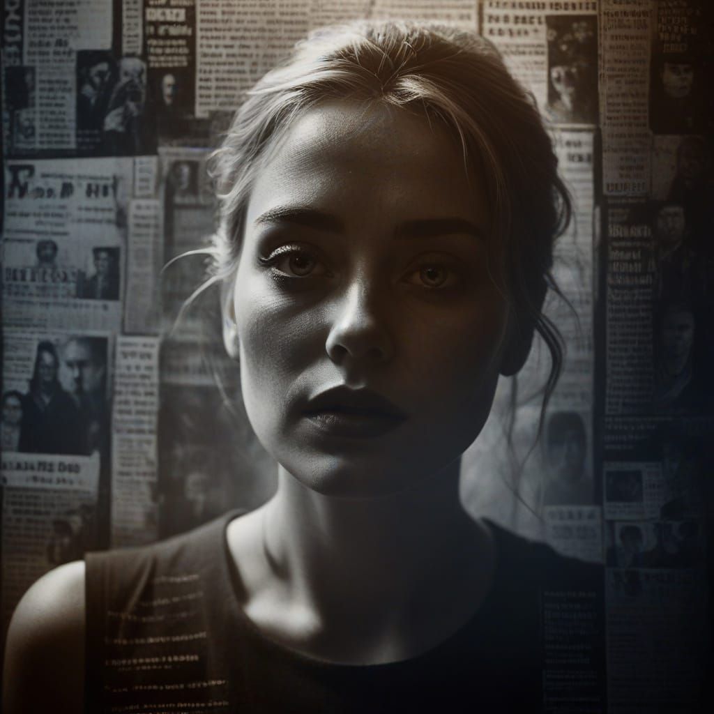 Moody Film Noir Portrait in High Contrast Monochrome