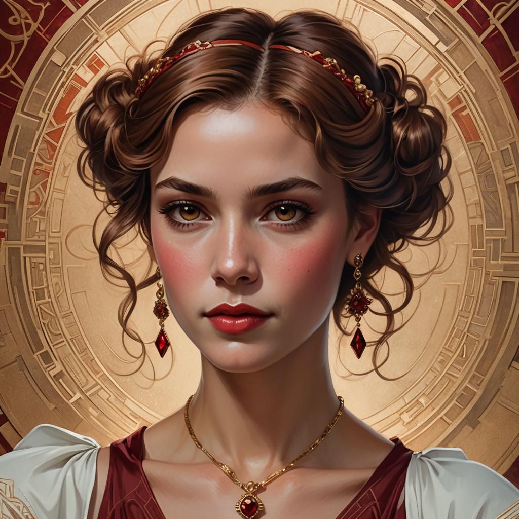 Elegant Art Deco Portrait of a Beautiful Woman