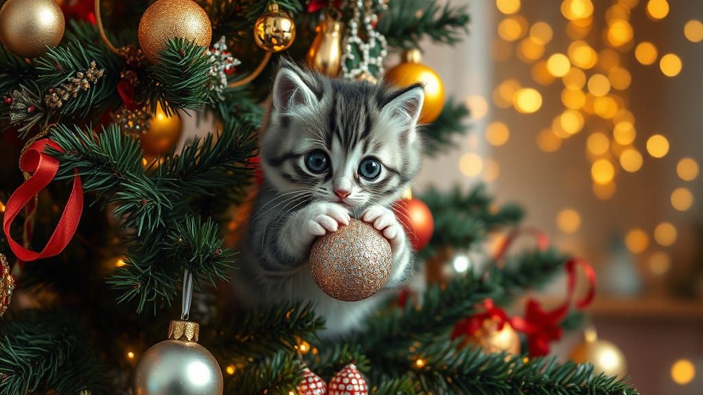 Surreal Christmas Whimsy in Hyper-Realistic 3D Style