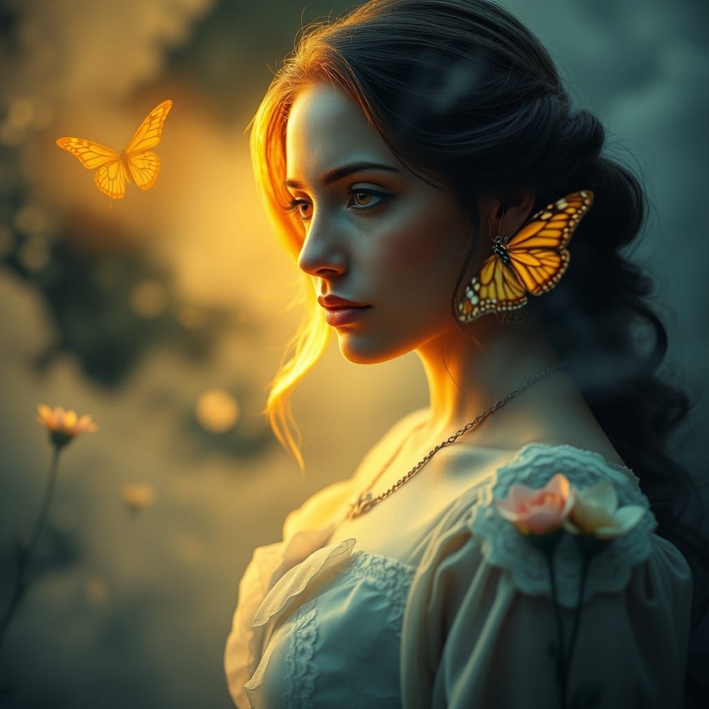 Woman in Serene Transformation Scene