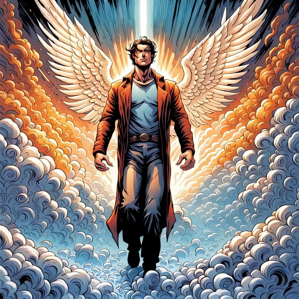 God's Self-Portrait in Comic Book Art Style