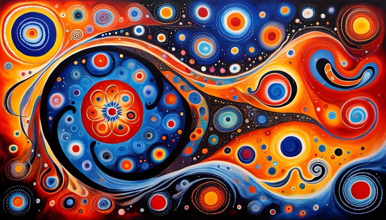 Psychedelic Plasma Stars in Aboriginal Rock Art Style