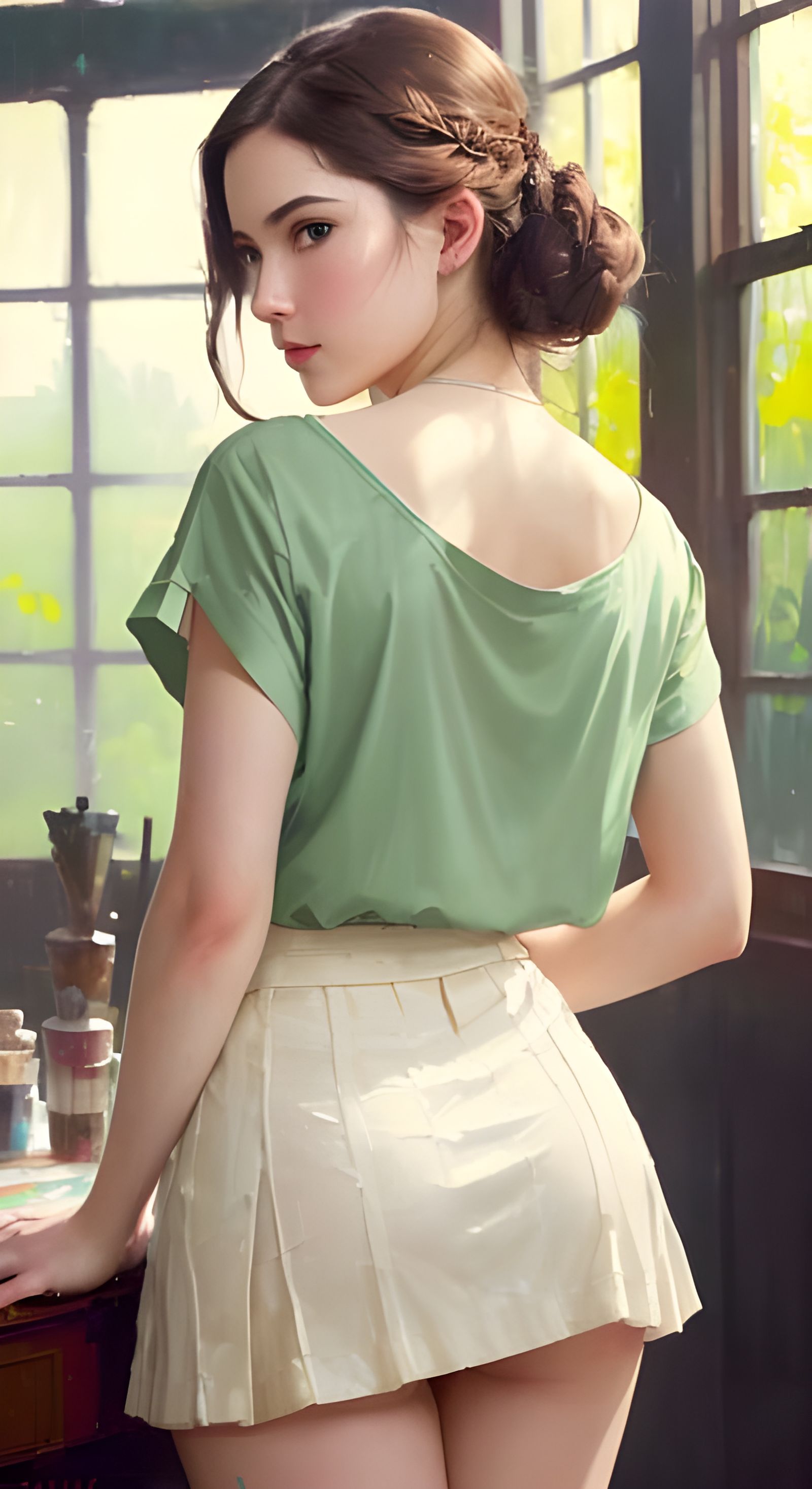 Model Shoot of Woman with Paint as Oil Painting