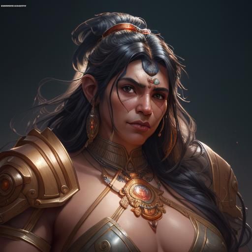 Detailed Portrait of Hanuman with Dynamic Lighting