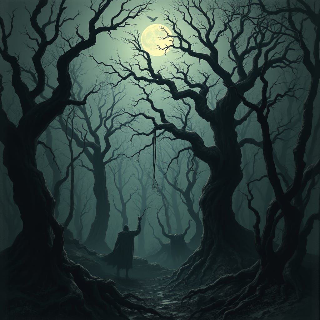 Haunted Forest: Gothic Horror in Dark Fantasy Art