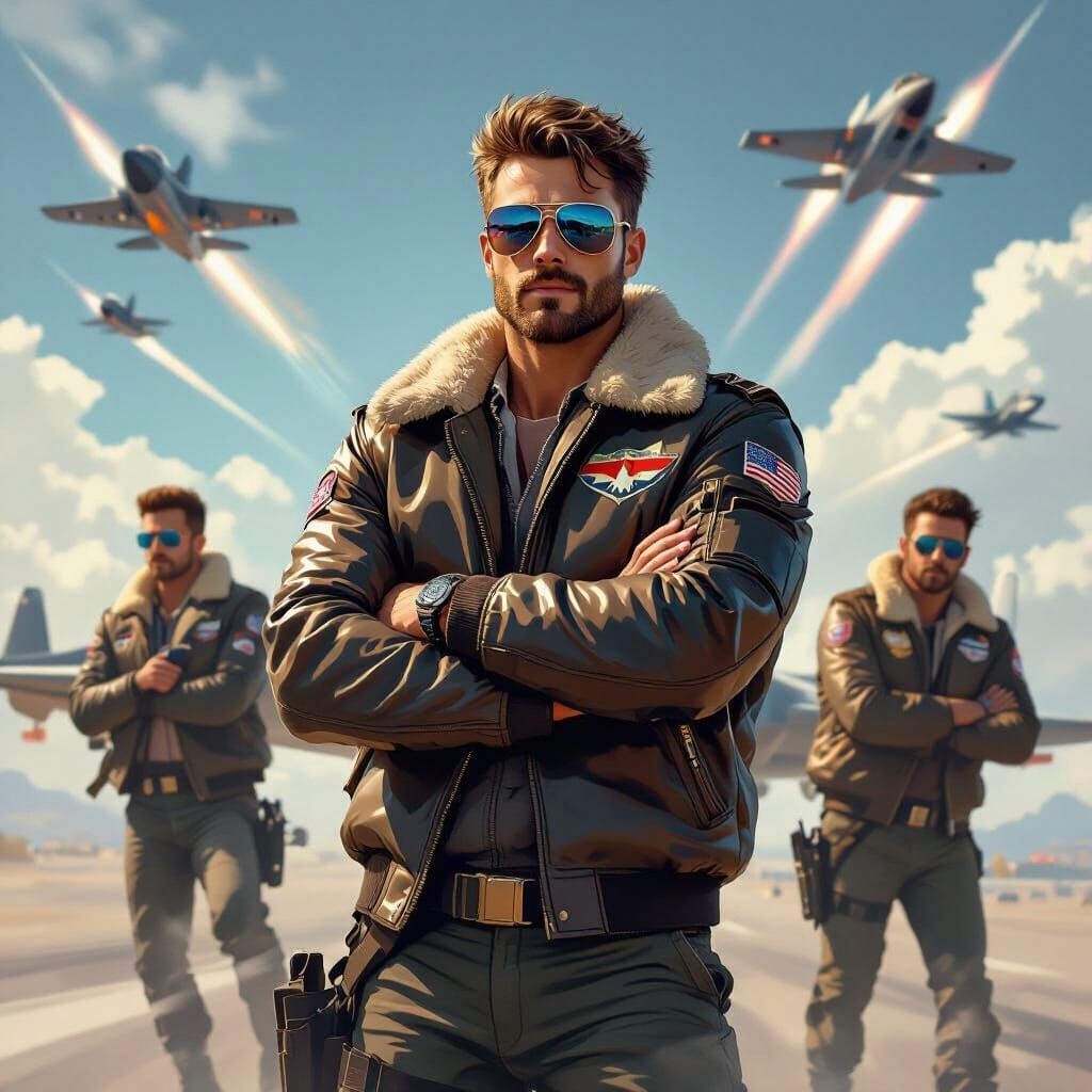 Fighter Pilot Sky High: A Top Gun Inspired Image