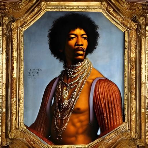 Psychedelic Portrait in 1960s Rock Style