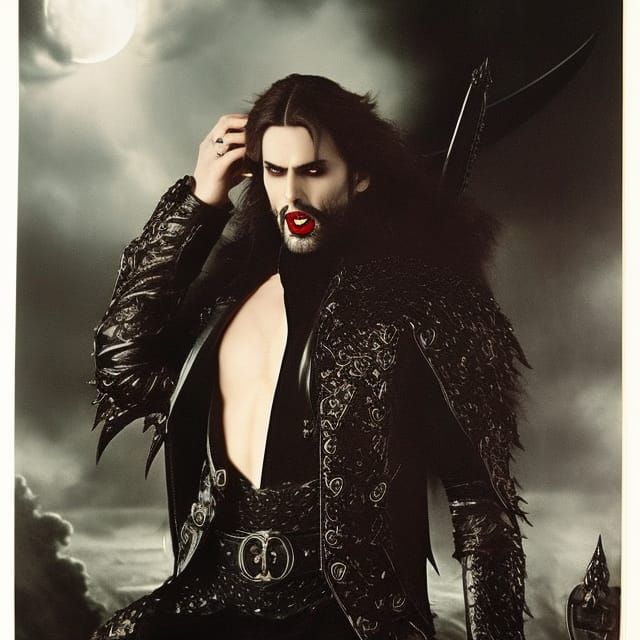 Gothic Vampire Portrait in Dark Fantasy Style