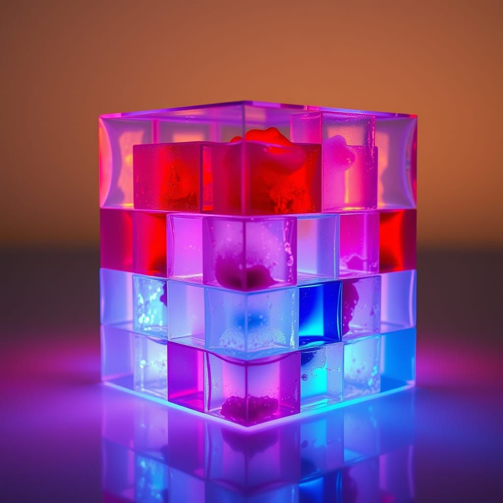 Translucent Jelly Cube of Memories in Dreamy Style