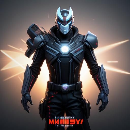 Cyberpunk Wolf with Katana in 3D Digital Art