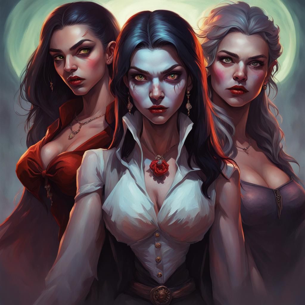 Gorgeous Monster Girls: Dracula, Frankenstein, and Werewolf