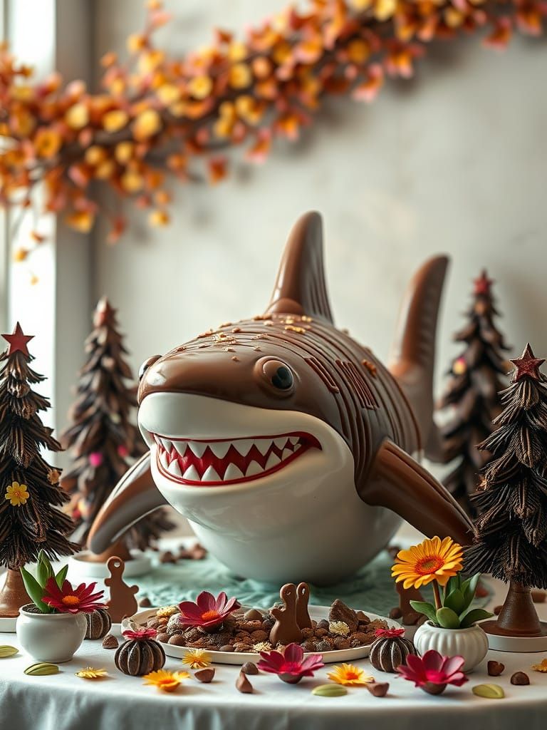 Majestic Chocolate Shark in Chocolate Landscape