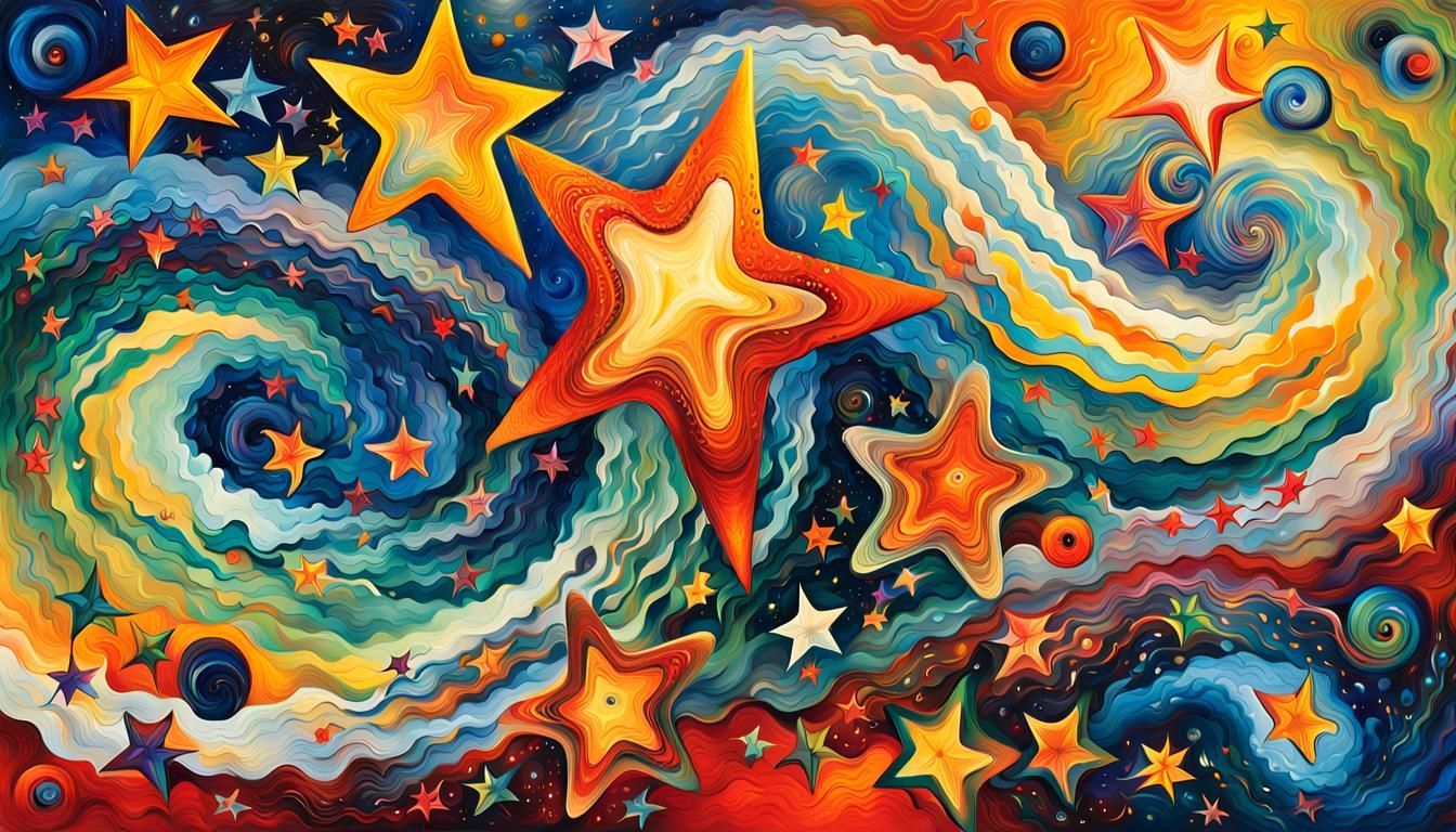 Iridescent Stars in Abstract Expressionism