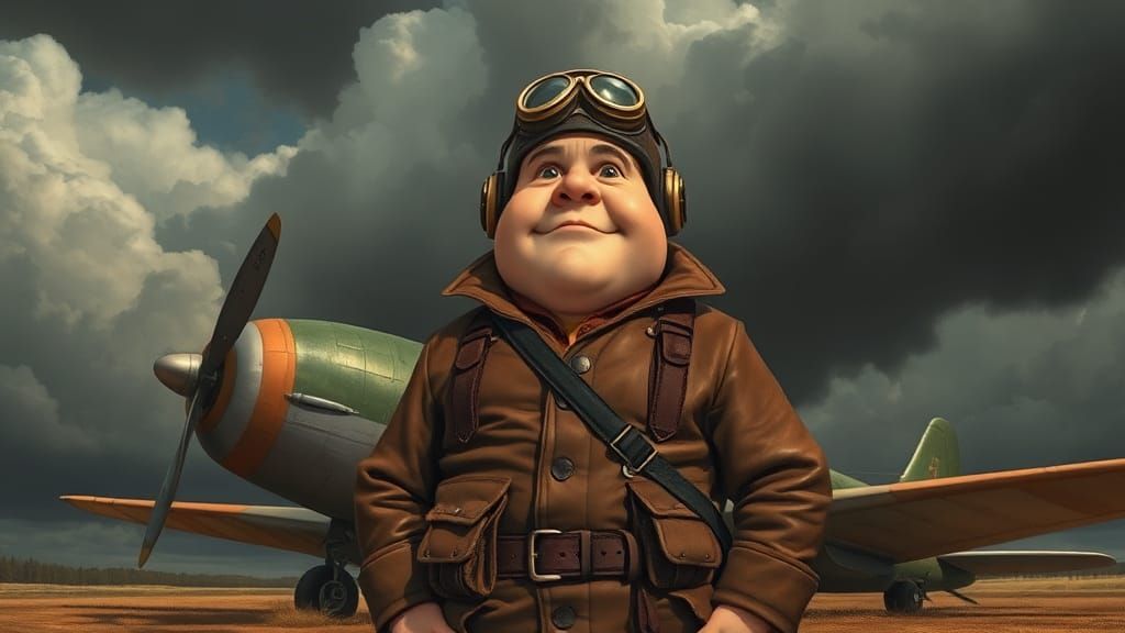 Retro-Futuristic Sky Captain in Steampunk Style