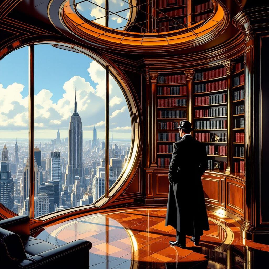 Art Deco Penthouse: Villain Plots City Domination