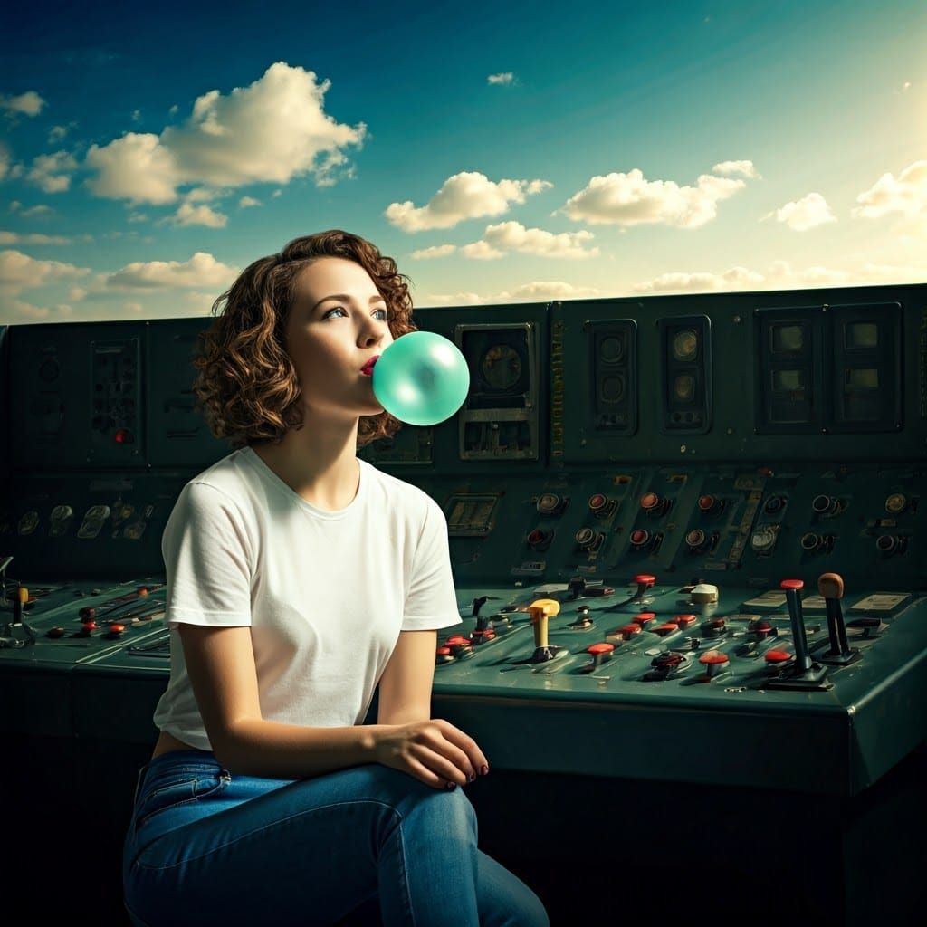 Ethereal Woman in Shadows, Gazing Upwards at the Sky