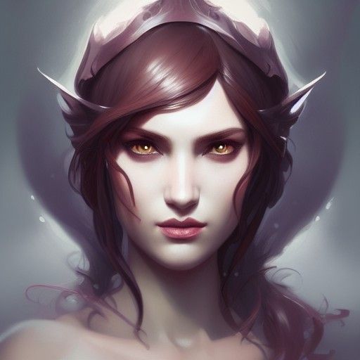 Detailed Dark Elf Portrait in Art Nouveau Style