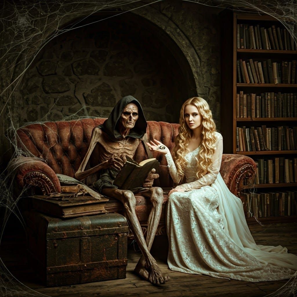 Emaciated Man in Dark Hideout