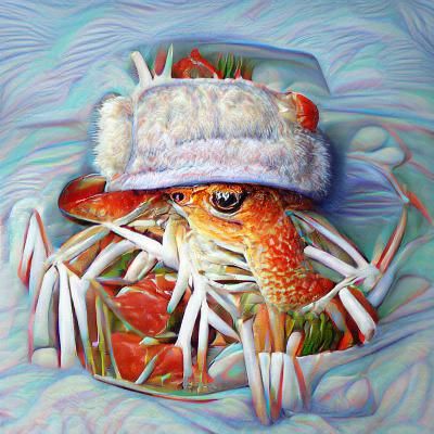 Snow Crab Fashioning an Ice Hat