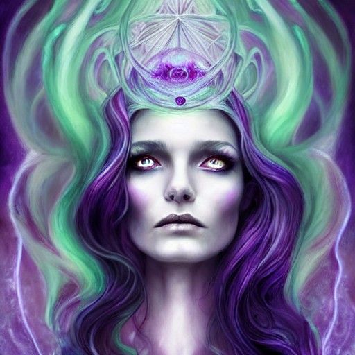 Ethereal Ghost Conjuring a Spell as Oil Painting