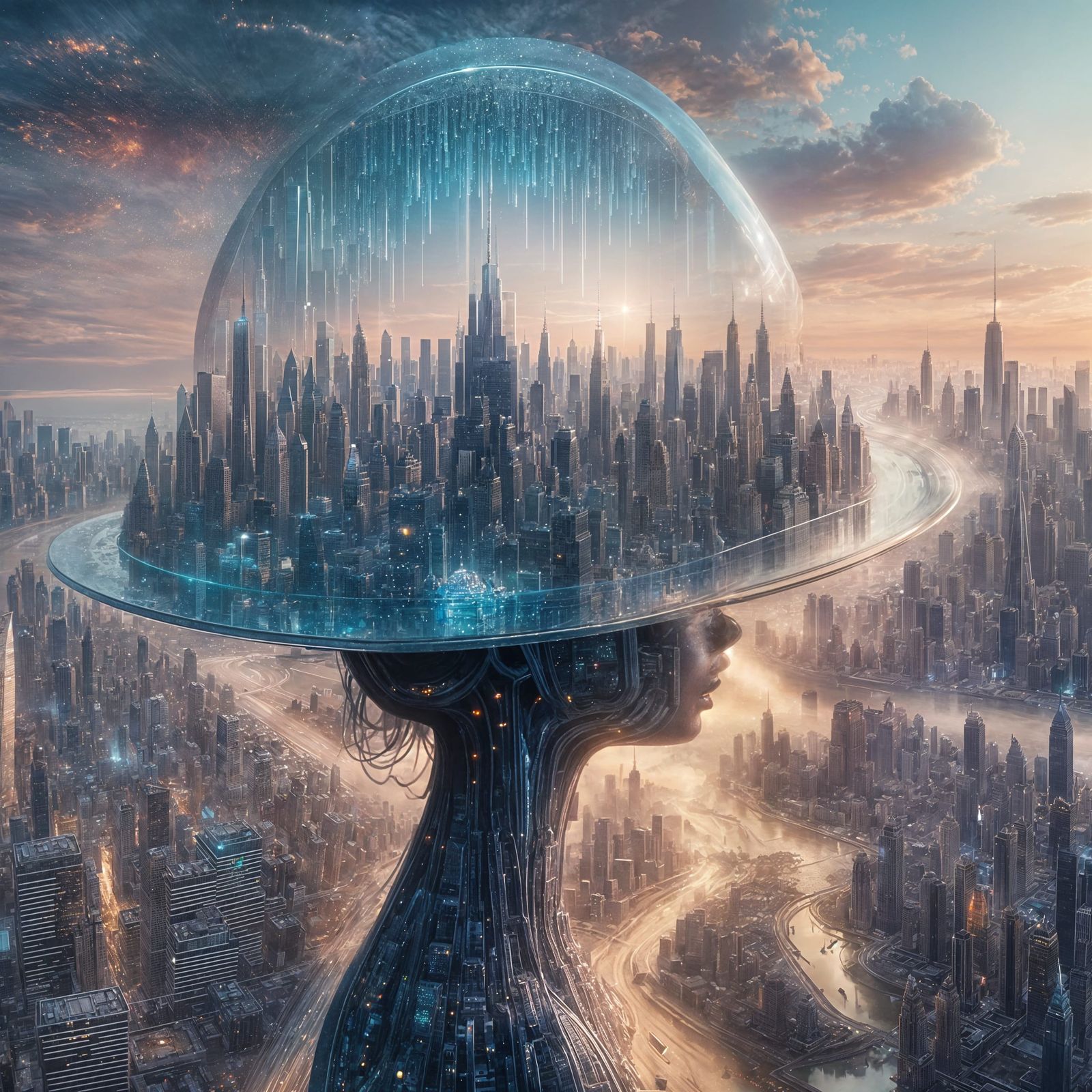 New York City in a Giant Glass Top Hat