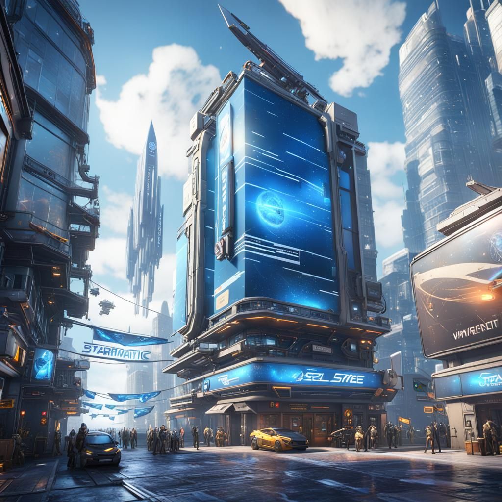 Space Travel Agency Exterior in Hyperreal 3D