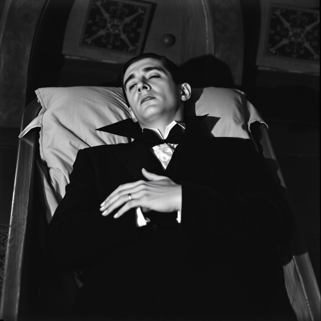 Bela Lugosi as Dracula Asleep in Coffin