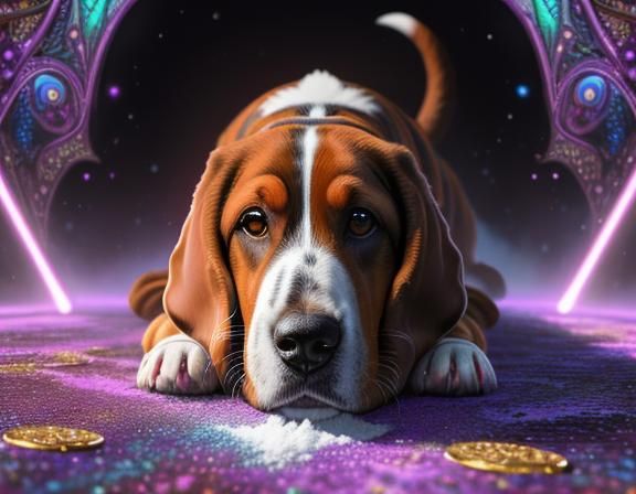 Psychedelic Basset Hound Detective on the Case