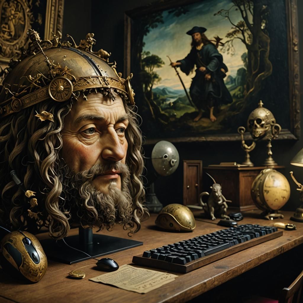 Surreal Computer Mouse in Renaissance Style