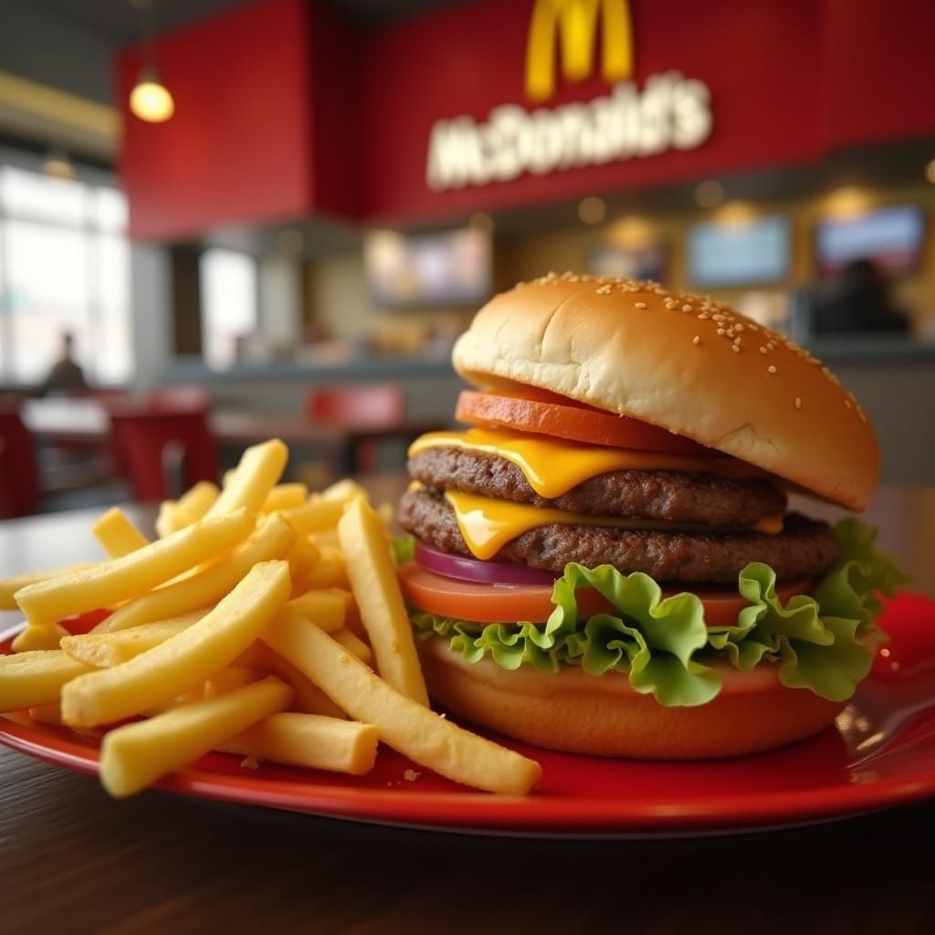 Photorealistic Big Mac and Fries on Mcdonald's Tray