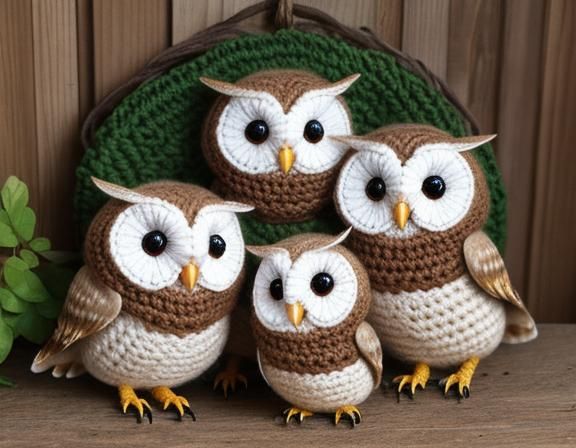 Amigurumi Barn Owl Family: Crochet Art