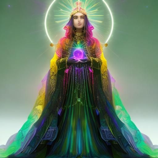 Mystic Worship in Cosmic Nebulae: Digital Art