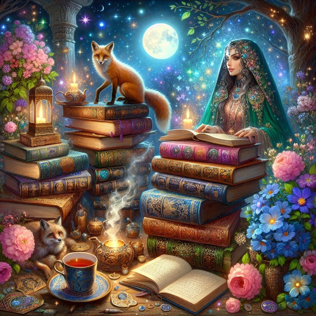 Mystic Tomes, Moonlight, and a Bewitching Woman