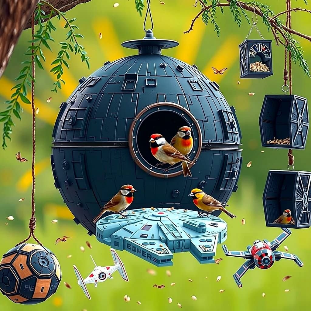 Limited edition Death Star bird house and feeding station