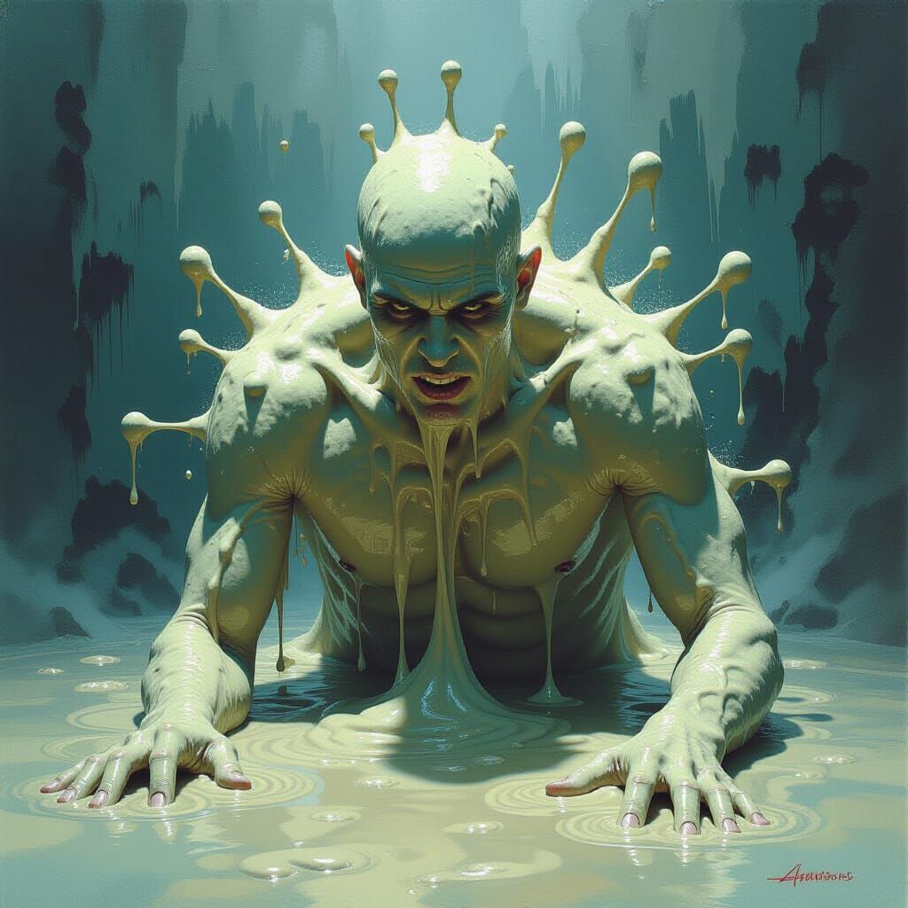 Gooey Explosion in Dark Fantasy Style