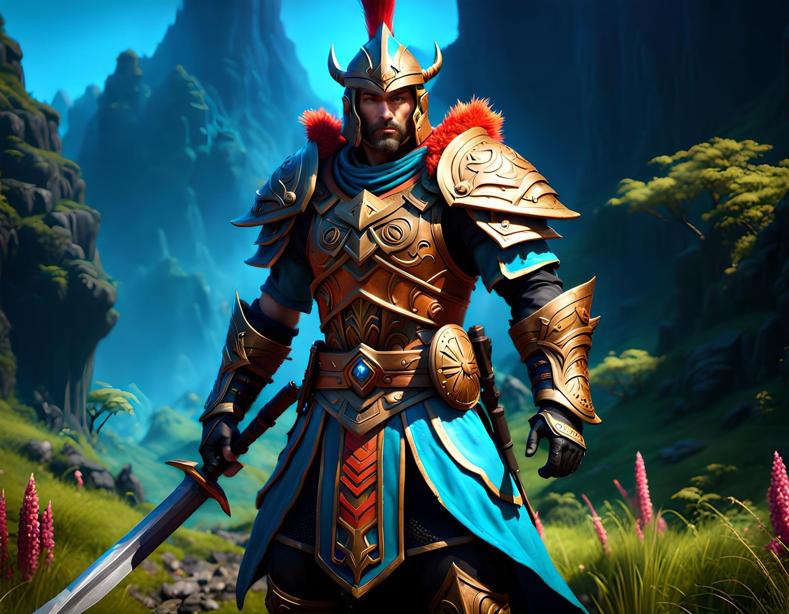 Fantasy Warrior in Vibrant Alla Prima Style