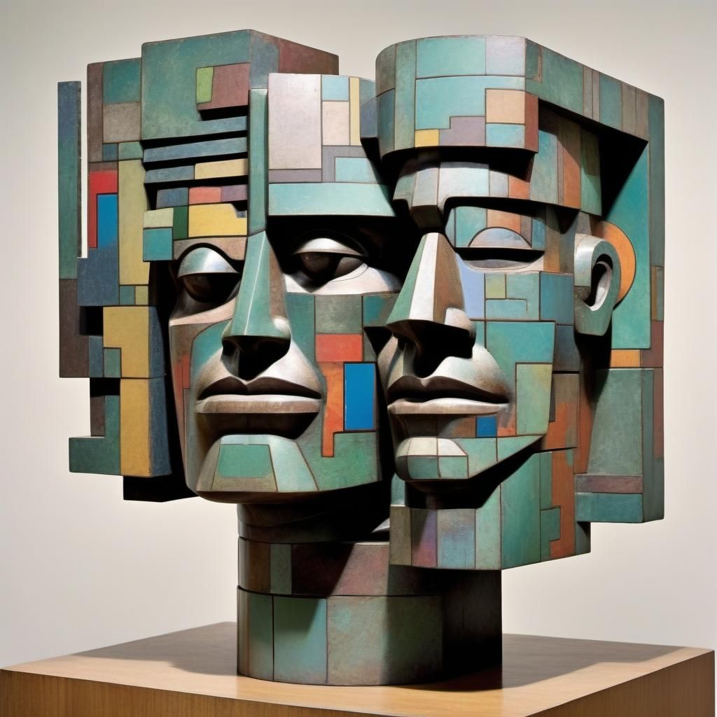 Abstract Cubist Sculpture in Paolozzi Style