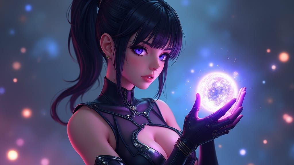 Ethereal Guardian Maiden with Amethyst Eyes