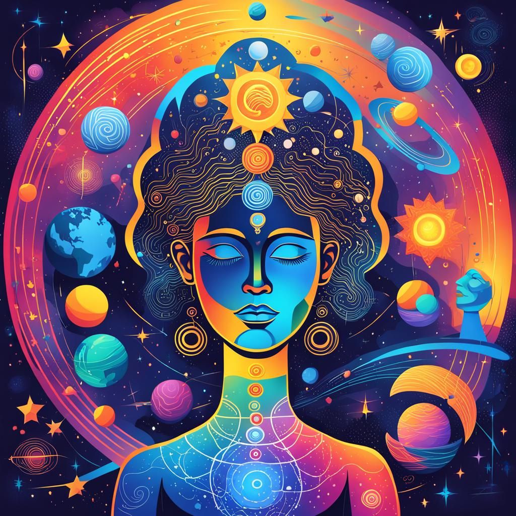 Corporate Memphis Art: Cosmic Planet Business