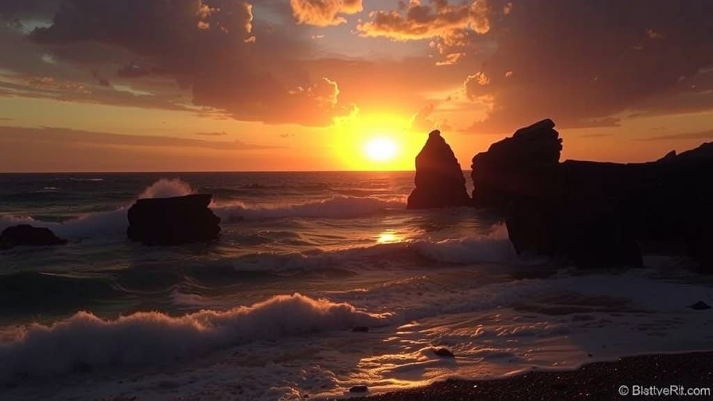 Haunting Coastal Scene in Moody Watercolors